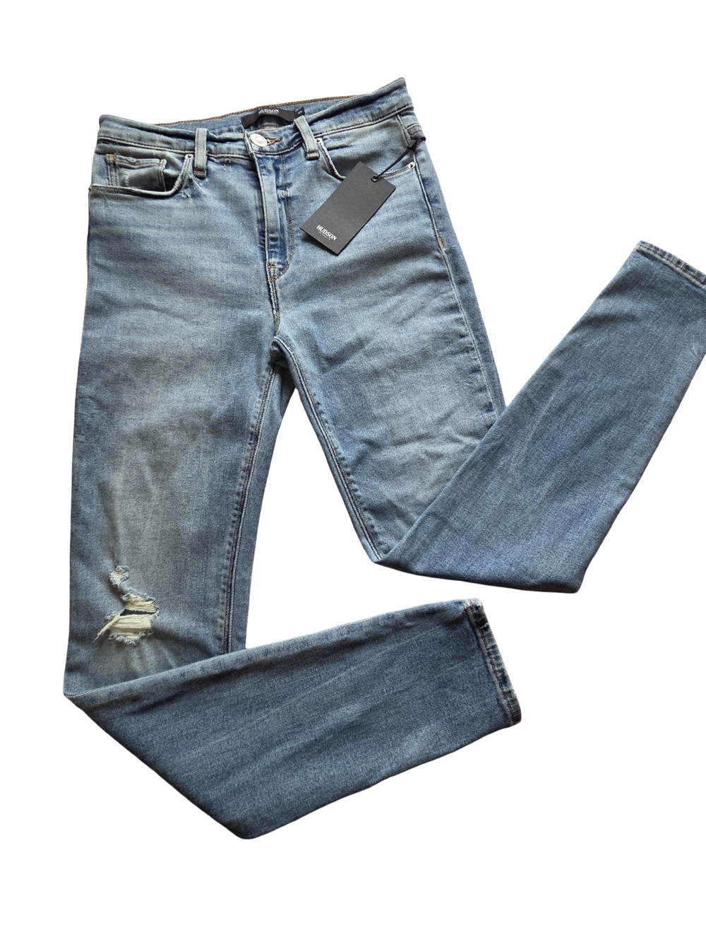 Hudson Jeans Women's Skinny Light Blue Distressed Denim